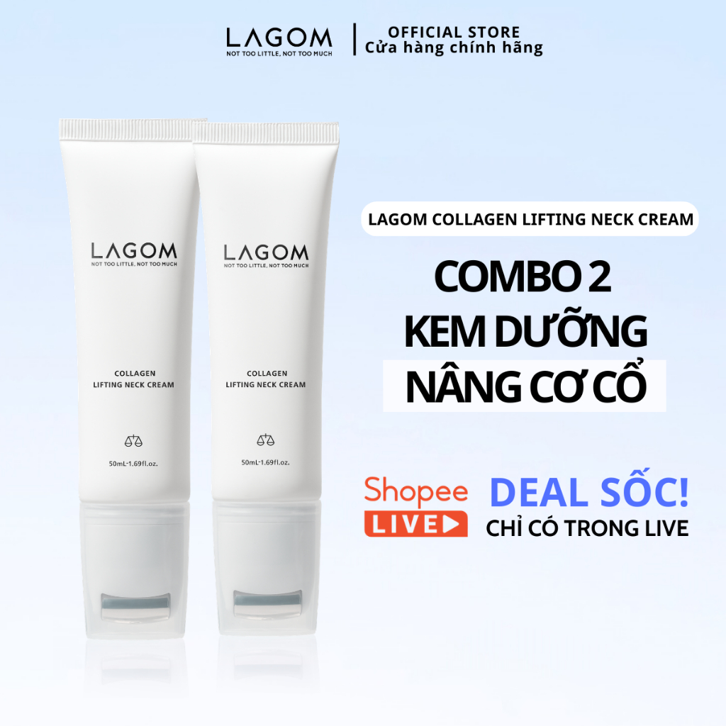 [LAGOM x KOL] [Combo độc quyền 50mlX2] Kem dưỡng nâng cơ hỗ trợ cải thiện nếp nhăn vùng da cổ LAGOM