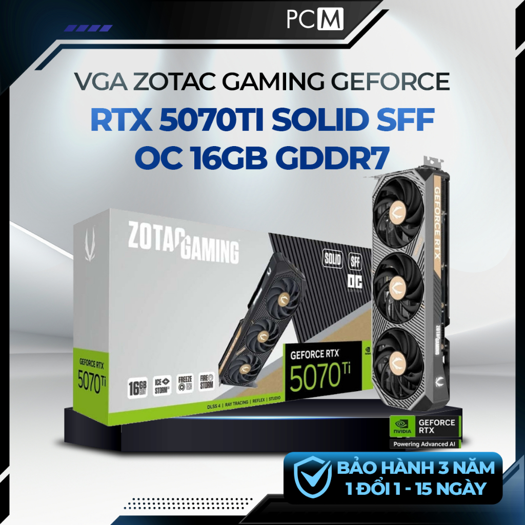 VGA ZOTAC GAMING GeForce RTX 5070 Ti SOLID SFF OC 16GB GDDR7 | BH Chính Hãng 36 Tháng