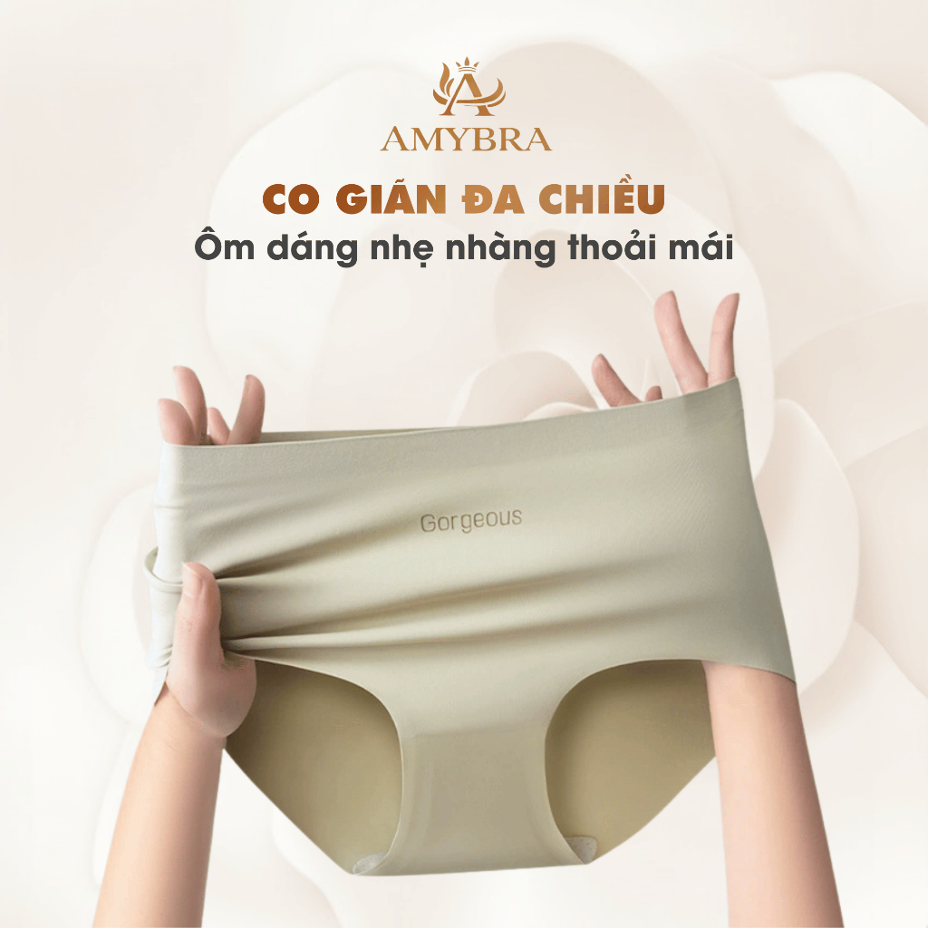 Quần Lót Nữ Su Lạnh Cạp Ép Không Viền May - Quần Chip Nữ Cao Cấp Đáy Có Lót Kháng Khuẩn AMYBRA L057
