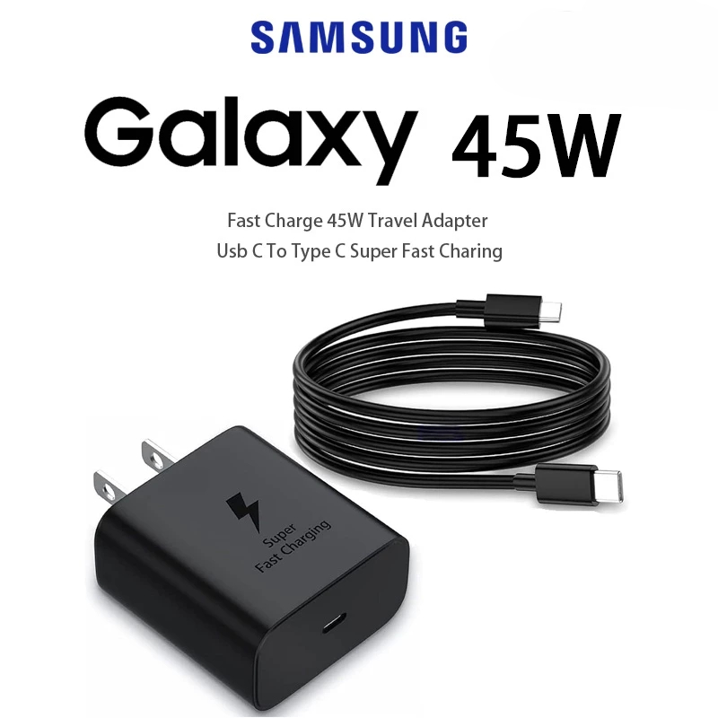 Bộ sạc nhanh 45W / 25W Type C Phích cắm siêu nhanh cho Type C Samsung Galaxy S25