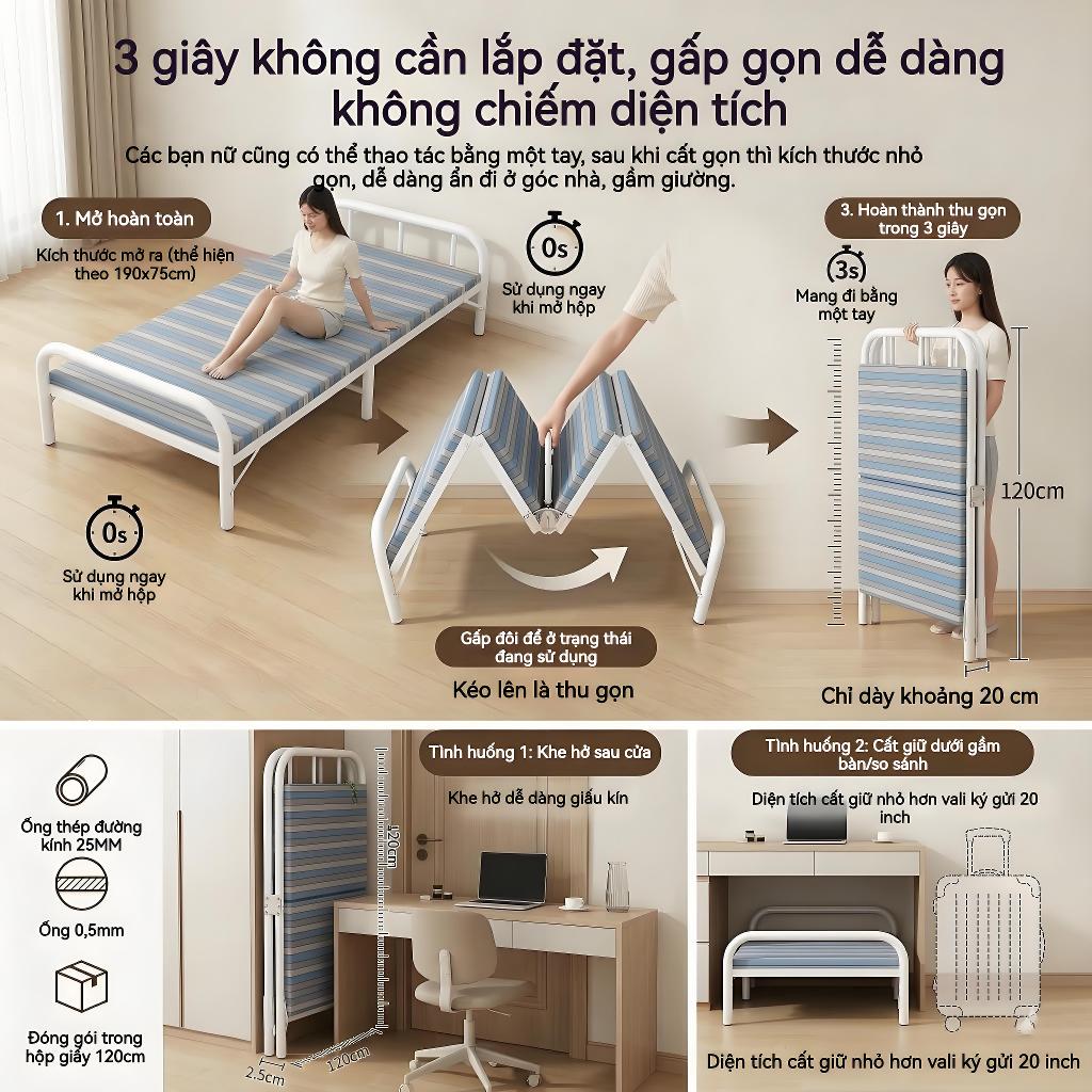 ALVIN Giường gấp gọn người nằm giường gấp gọn thông minh giường xếp Văn phòngTải trọng 300kg | BigBuy360 - bigbuy360.vn