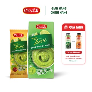 Hộp Chấm Muối Ớt Xanh (5 tặng 1), Vị Cay The Thơm Ớt Xiêm Xanh, Chay Mặn Đều Dùng Được 180G Cicook