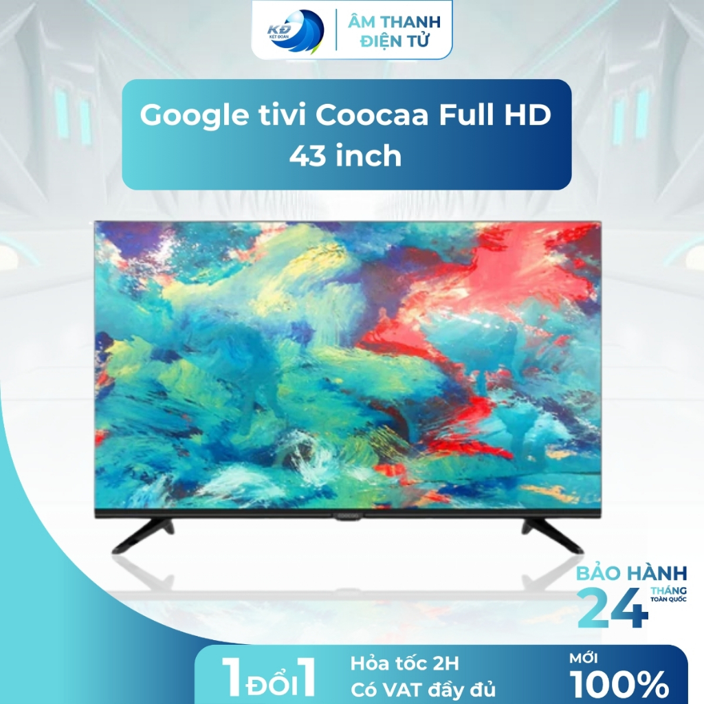 Google Tivi Coocaa 43Z73 43 Inch Full HD Viền Mỏng Hình Ảnh Sắc Nét Kết Nối Nhanh Cho Phòng Khách