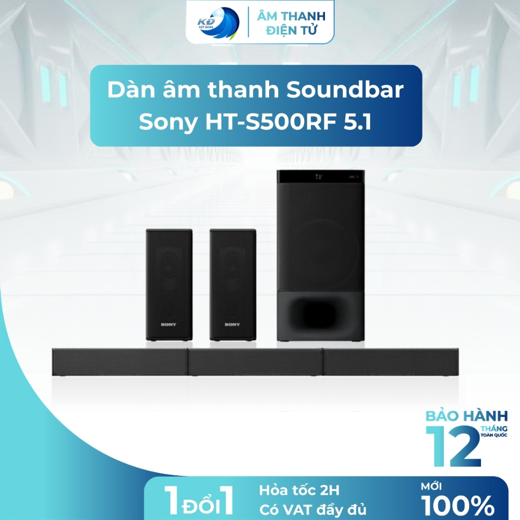 Dàn Âm Thanh Soundbar Sony HT-S500RF 5.1 Kênh, Công Suất 1000W, Bluetooth, USB, HDMI ARC