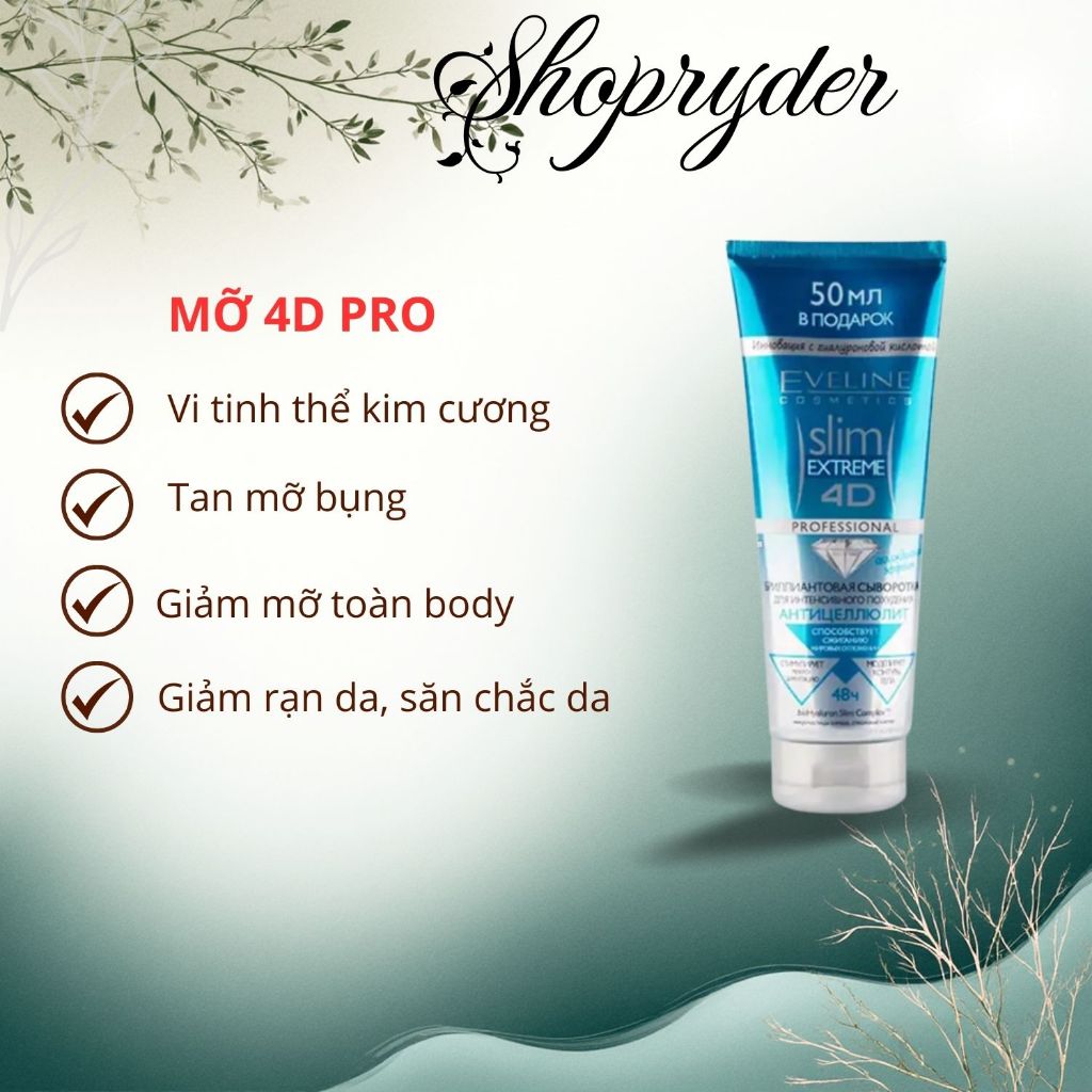 Gel tan mỡ bụng Eveline Cosmetics kem giảm mỡ bụng rạn da hiệu quả săn chắc da giảm mỡ nhanh chóng