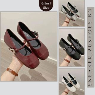 Giày Búp Bê Nữ Mary Jane Phối Quai Tròn Ngang Siêu Mềm Êm Chân Hàng Đẹp (LÙI 1 SIZE) || N03