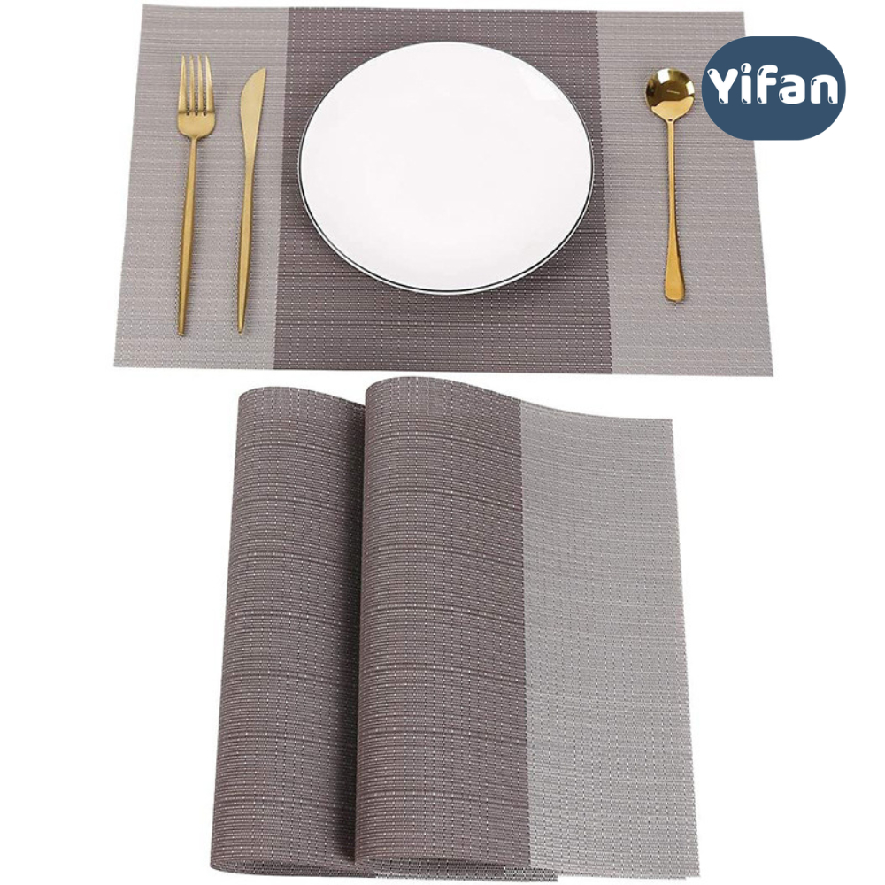 Tấm Lót Bàn Sang Trọng Sọc Nâu Đen Textilene Cao Cấp – Chống Trượt, Cách Nhiệt, Dễ Vệ Sinh, Bền Đẹp 30x45cm