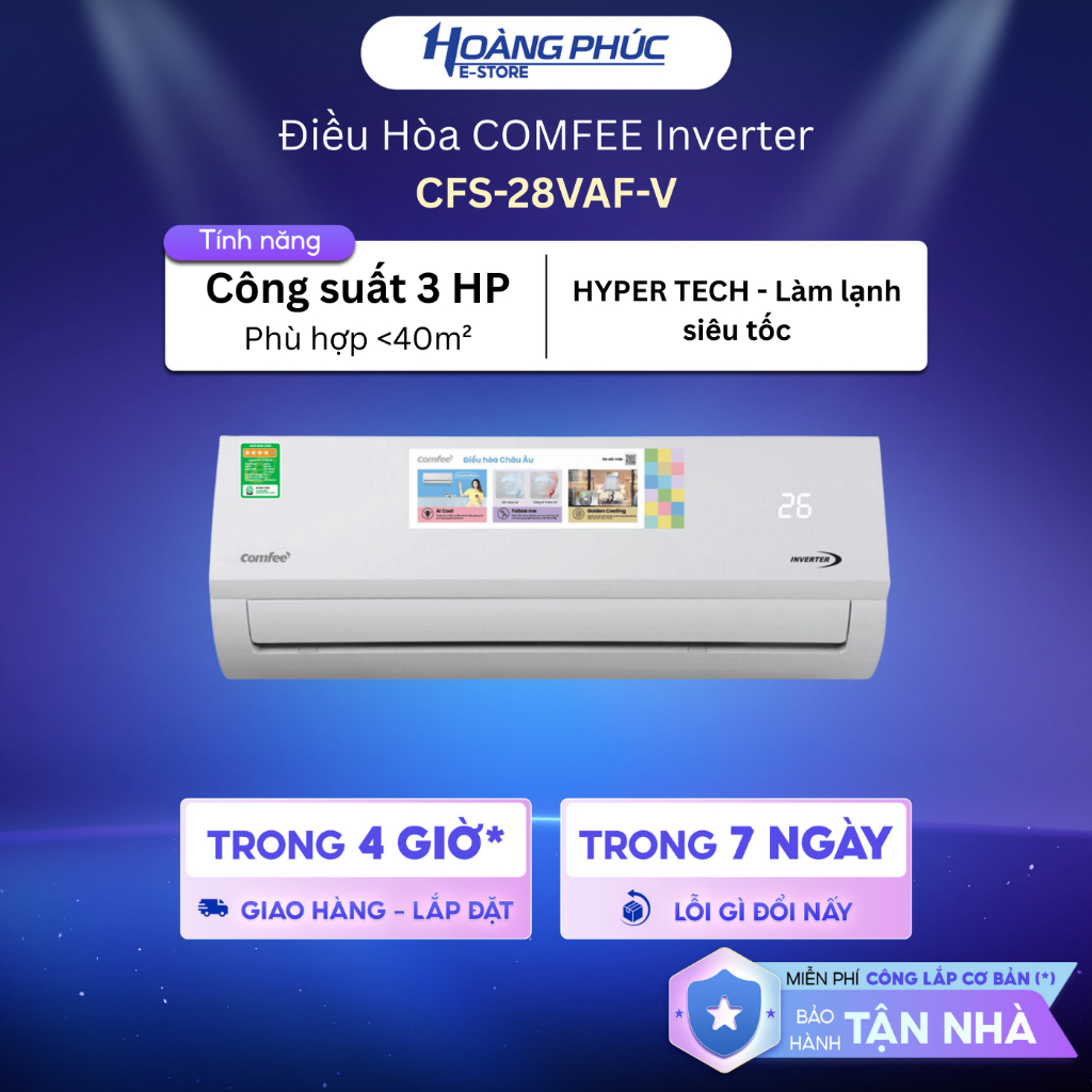Máy Lạnh Comfee Inverter 3 HP CFS-28VAF-V {Ship HCM 0Đ}