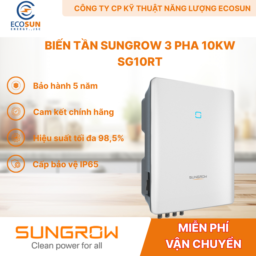 Inverter Hòa Lưới Sungrow 10kW 3 Pha, Biến Tần Hybrid 10kW, Bền Bỉ, Ổn Định, Chính Hãng