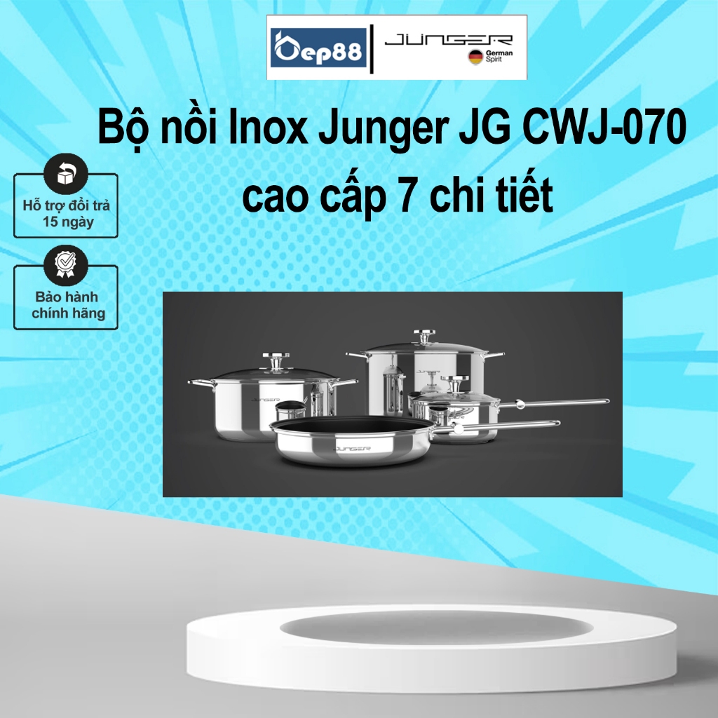 Bộ nồi Inox Junger JG CWJ-070 cao cấp 7 chi tiết