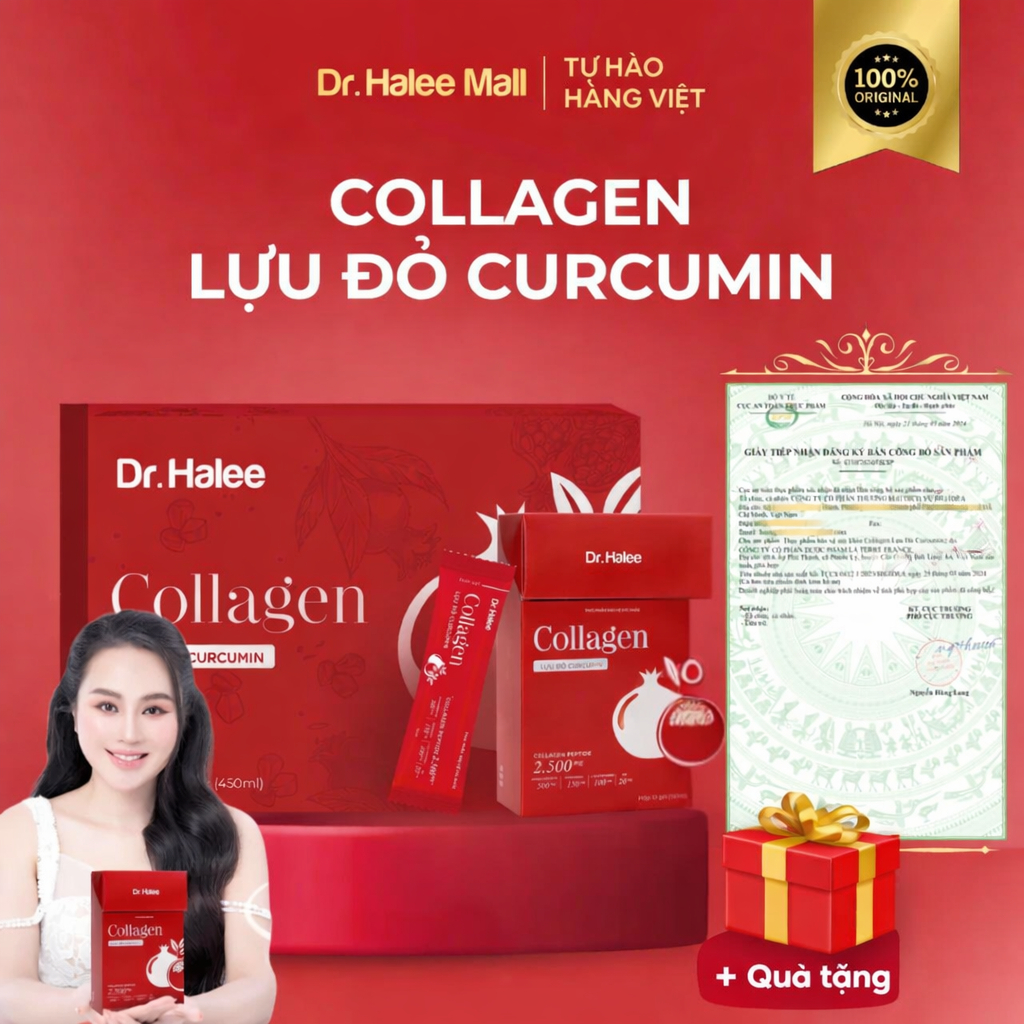 Nước Uống Collagen Curcumin - Collagen Hương Lê Chính Hãng Hộp 30 Gói