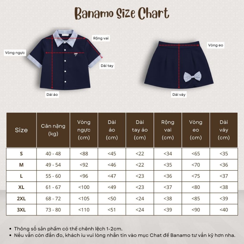 Set đồ nữ BIGSIZE Banamo áo sơ mi dài tay phối cổ kẻ sọc xanh mix chân váy chữ A đính nơ dáng xoè Hàn Quốc 1900 | BigBuy360 - bigbuy360.vn