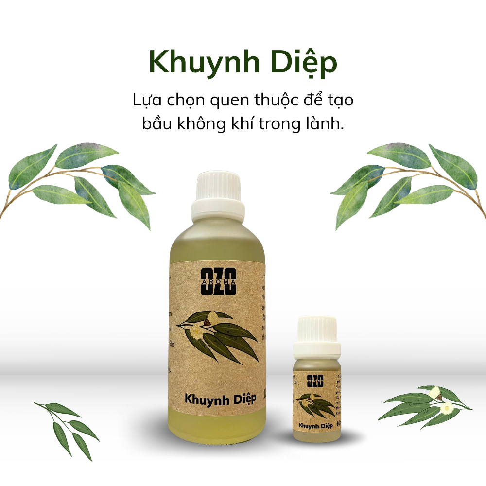 Tinh Dầu Khuynh Diệp 10ml - Ozo Aroma - Nguyên Chất Việt Nam - Thơm Nồng Đậm