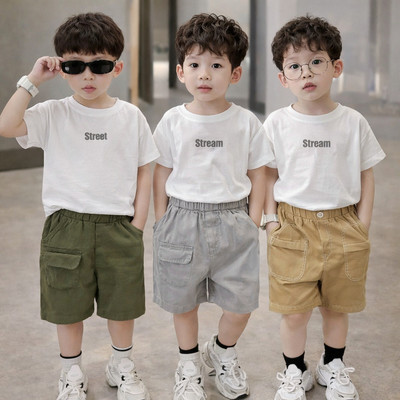 Quần short kaki Beemo, quần đùi kaki phối túi trendy cho bé mặc đi học, đi chơi từ 9-24kg