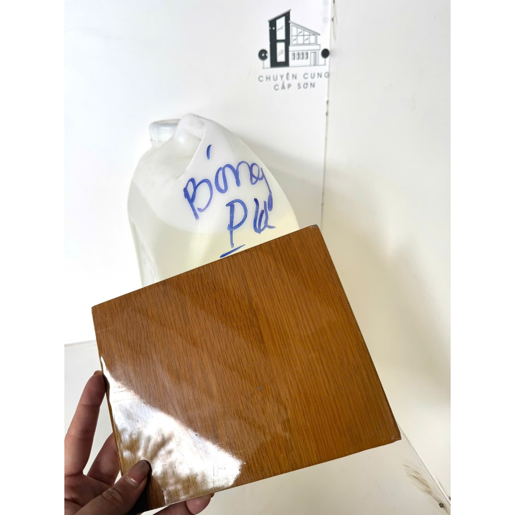 Bóng sáng PU, Sơn bóng PU gỗ, tạo bề mặt bóng cho đồ gỗ nội thất (Tỉ lệ 2 Sơn : 1 Cứng Pu 75%)