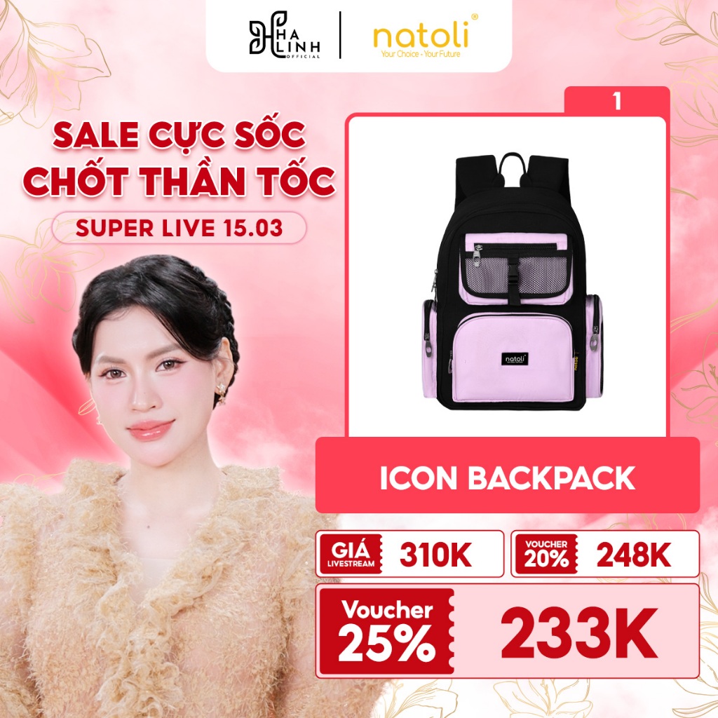 [Võ Hà Linh x NATOLI] Balo local brand học sinh hàn quốc thương hiệu NATOLI chất vải canvas thời tra