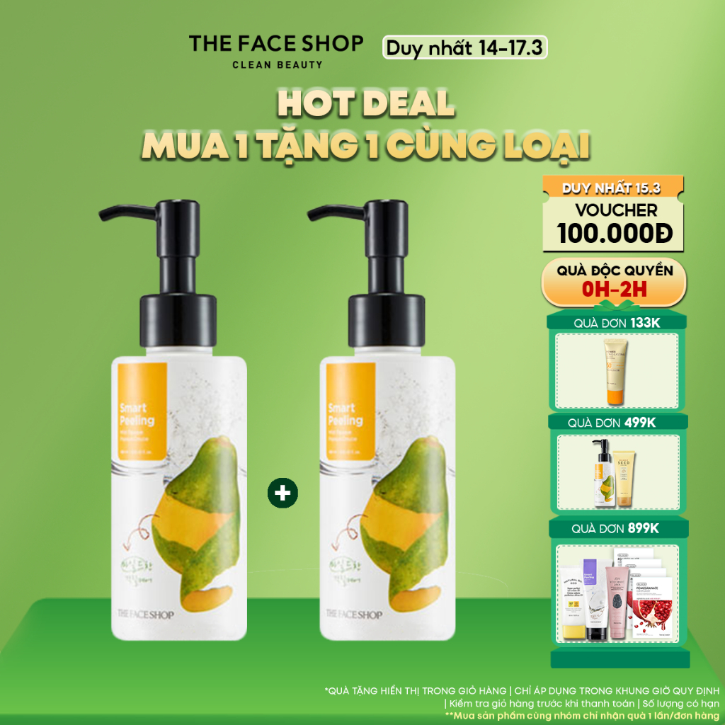 [SALE]Combo 2 Gel tẩy da chế.t THE FACE SHOP Smart Peeling Mild Papaya 150ml