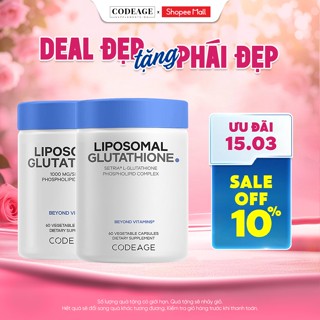 TPBVSK Viên uống hỗ trợ trắng da CodeAge Liposomal Glutathione 60v cải thiện mờ thâm sạm nám, da sáng khỏe từ bên trong