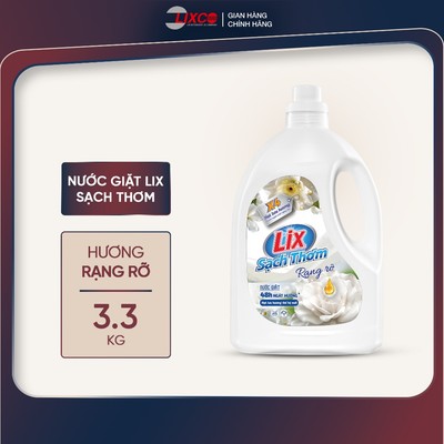 Nước giặt Lix sạch thơm hương rạng rỡ CHAI 3.3KG sạch nhanh vết bẩn 00287 - Lixco Việt Nam
