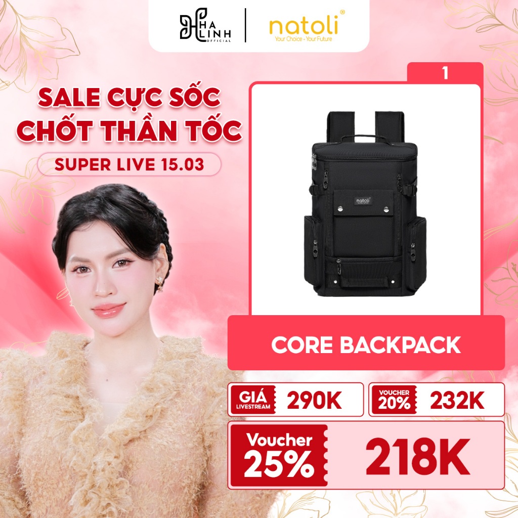 [Võ Hà Linh x NATOLI] Balo nam NATOLI BST CORE BACKPACK B9
