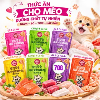 Pate Wanpy Happy 100 cho mèo , pate mèo wanpy happy 100 gói 70g