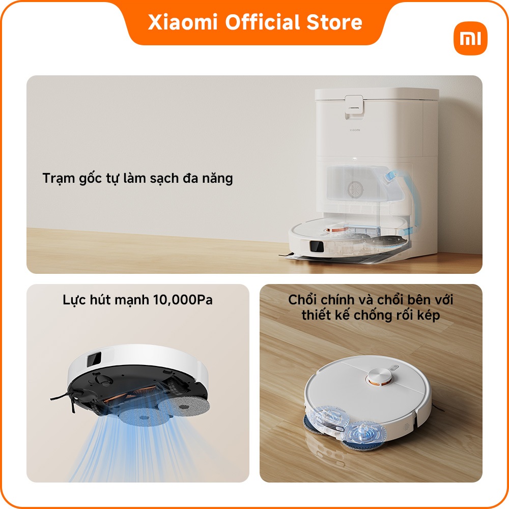 Robot hút bụi Xiaomi H50| Điều khiển thông minh| Lực hút mạnh 10,000 Pa| Lau xoay tốc độ cao | BigBuy360 - bigbuy360.vn