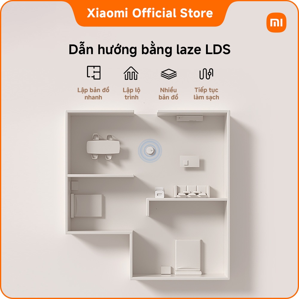 Robot hút bụi Xiaomi H50| Điều khiển thông minh| Lực hút mạnh 10,000 Pa| Lau xoay tốc độ cao | BigBuy360 - bigbuy360.vn