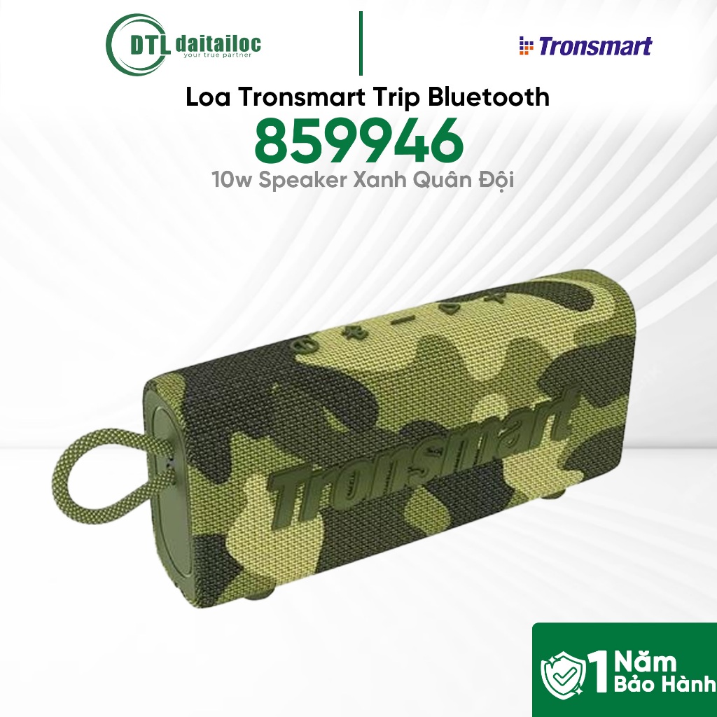 Loa Tronsmart Trip 10w Bluetooth Speaker Xanh Quân Đội 859946, Âm thanh sống động | Chính Hãng | Bảo