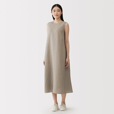 [26SS] MUJI Đầm Sát Nách Vải Linen