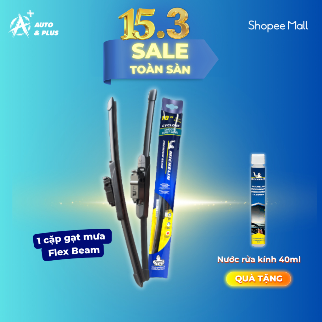 Michelin - Bộ gạt mưa xe Mazda CX5, CX8, Mazda 3, Mazda 6, lưỡi silicon, siêu êm, không rít, chuẩn t