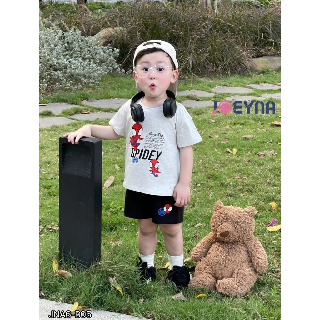 Sét bộ cộc tay cotton spiderman joeyna cho bé trai