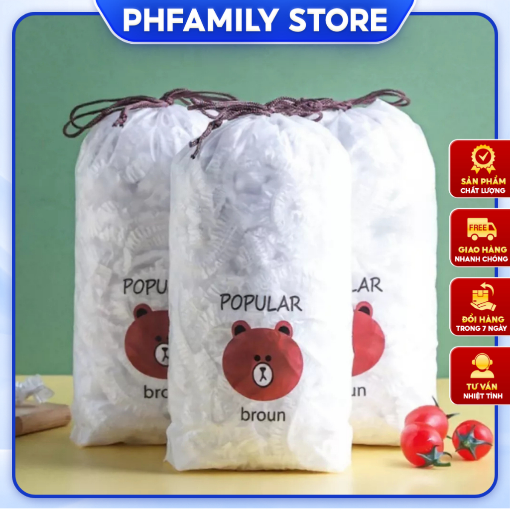 Túi Bọc Thực Phẩm Co Giãn PE Có Chun – Túi Bọc Bát Đĩa, Hộp Đồ Ăn, Màng Bọc Thực Phẩm Tiện Lợi