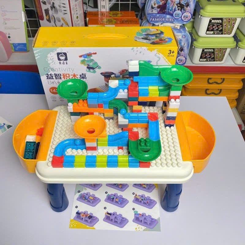 Bàn lắp ghép Lego tháp trượt 142 chi tiết – Đồ chơi phát triển tư duy