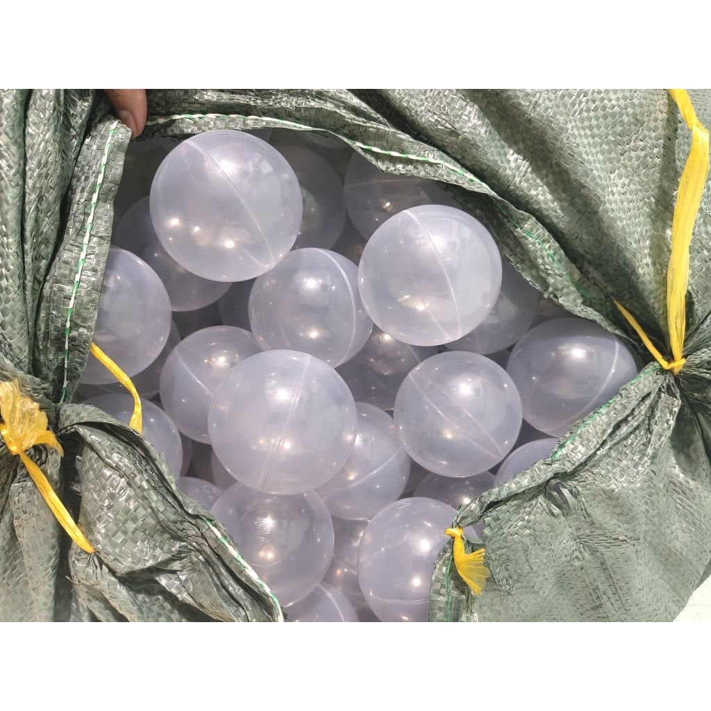 Bóng nhựa trắng 8cm làm thủ công