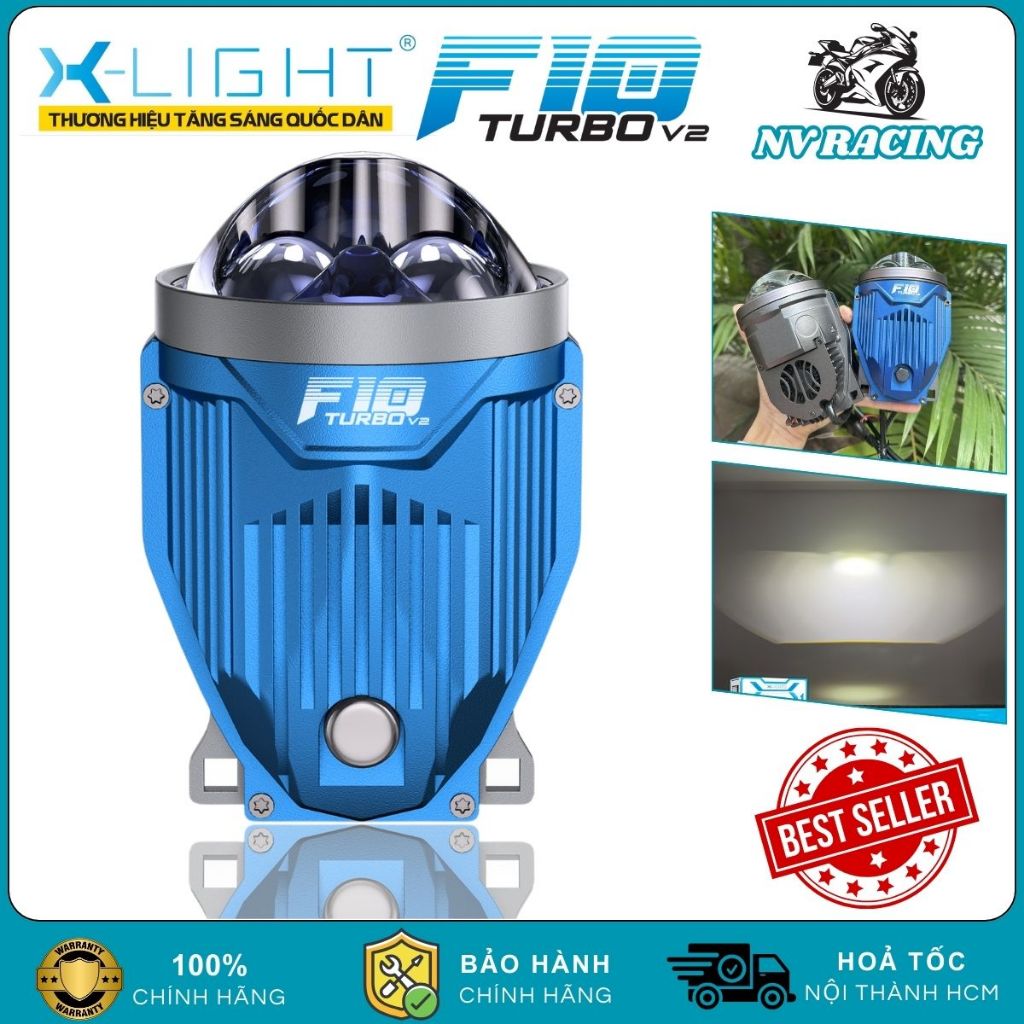 Đèn Bi Gầm X-LIGHT F10 TURBO V2 75W Chính Hãng Siêu Sáng Cos Mạnh Bi LED Nâng Cấp Xe Hơi BH 2 Năm