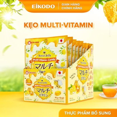 Kẹo Bổ Sung Vi Chất Multi Vitamin 15g x 12 gói Bổ sung 11 loại Vitamin, Mật Ong và Sữa Ong Chúa EIKODO SINCE 1877