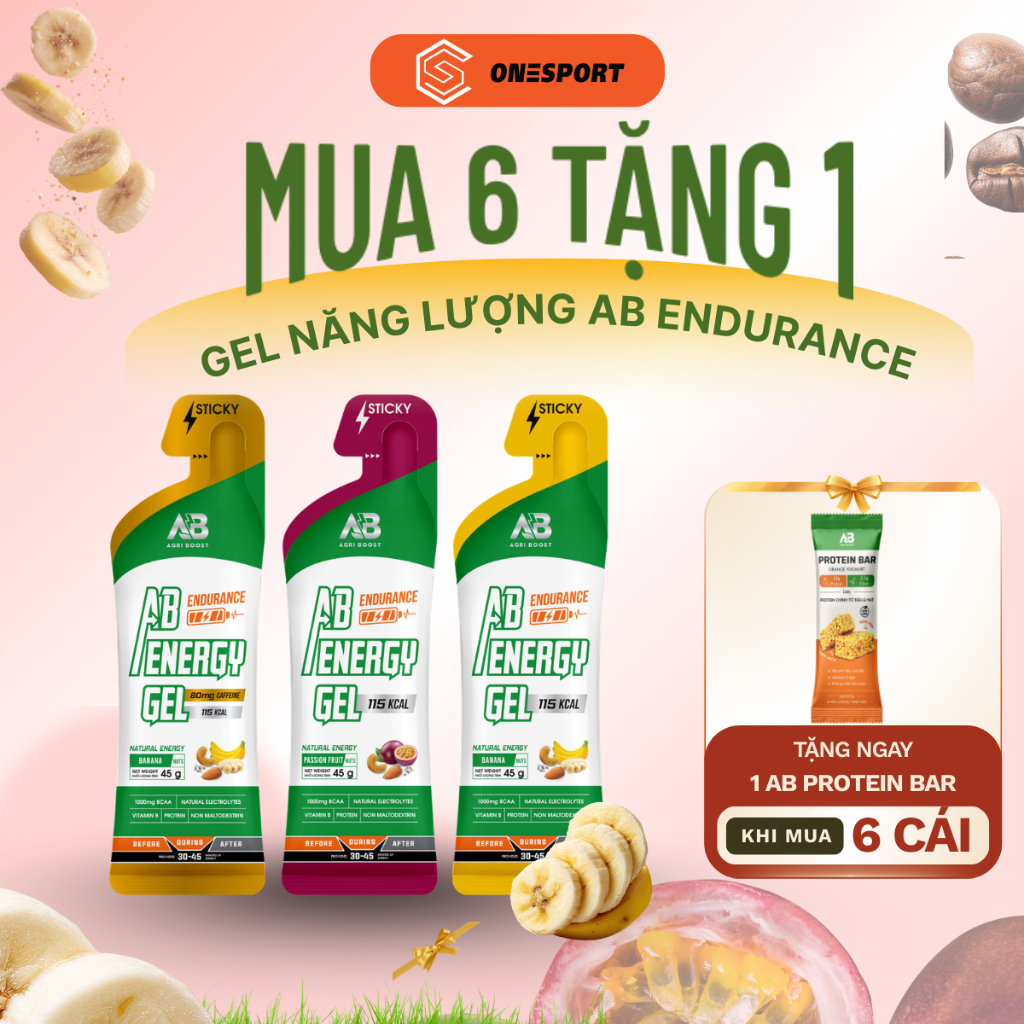 [MUA 6 TẶNG 1] Gel Năng Lượng AB Endurance Bổ Sung BCAA & Điện Giải Cho Chạy Bộ, Marathon, Trail