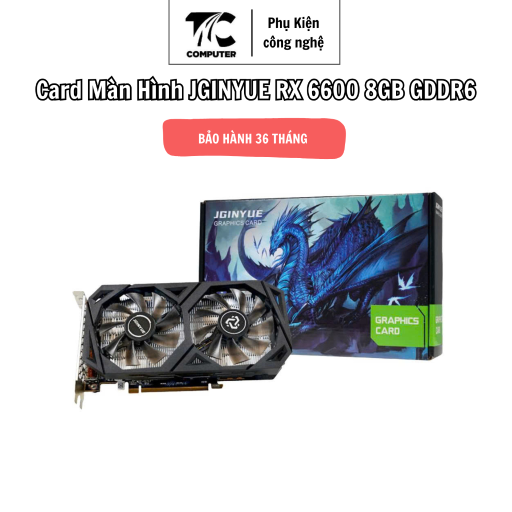 Card Màn Hình JGINYUE RX 6600 8GB GDDR6 RX6600LE, 8GD6 VGA Gaming Hiệu Năng Cao