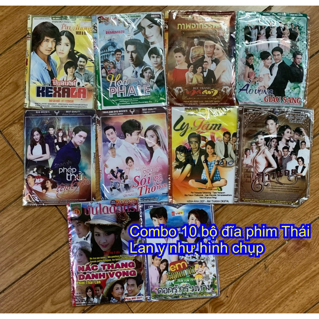 Combo 10 đĩa phim DVD cũ chủ đề phim Thái Lan, dành cho ae làm kênh youtube