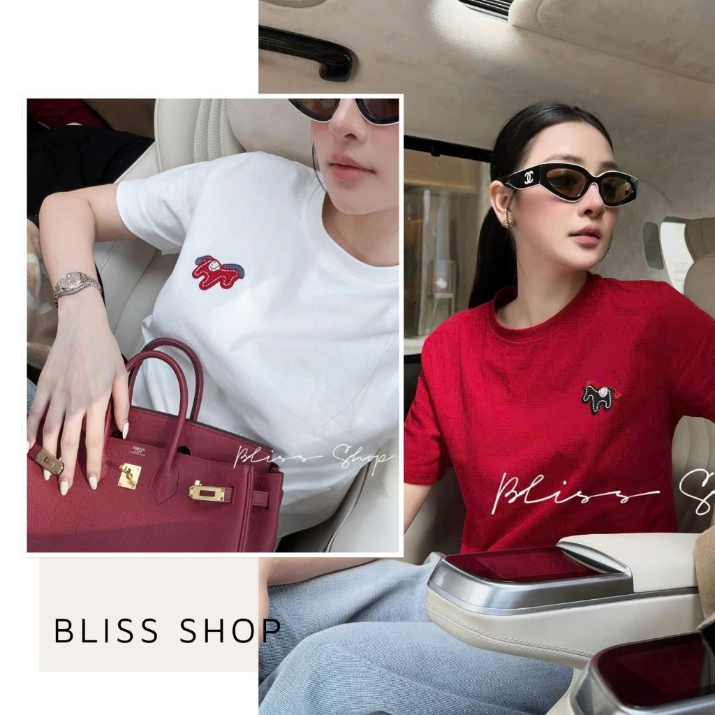 [Thiết Kế Cao Cấp] Áo Phông Freesize Basic Thêu Hình Ngựa Nhẹ Nhàng Sang Trọng Dễ Phối Đồ Bliss Shop