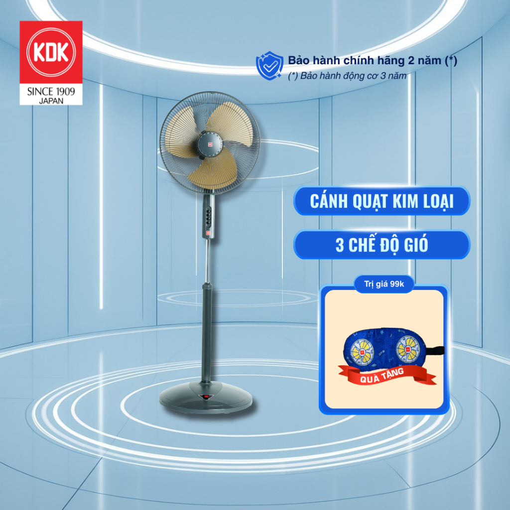 Quạt đứng KDK P41U cánh nhựa, 3 tốc độ gió, động cơ bạc thau, bảo hành chính hãng 24 tháng