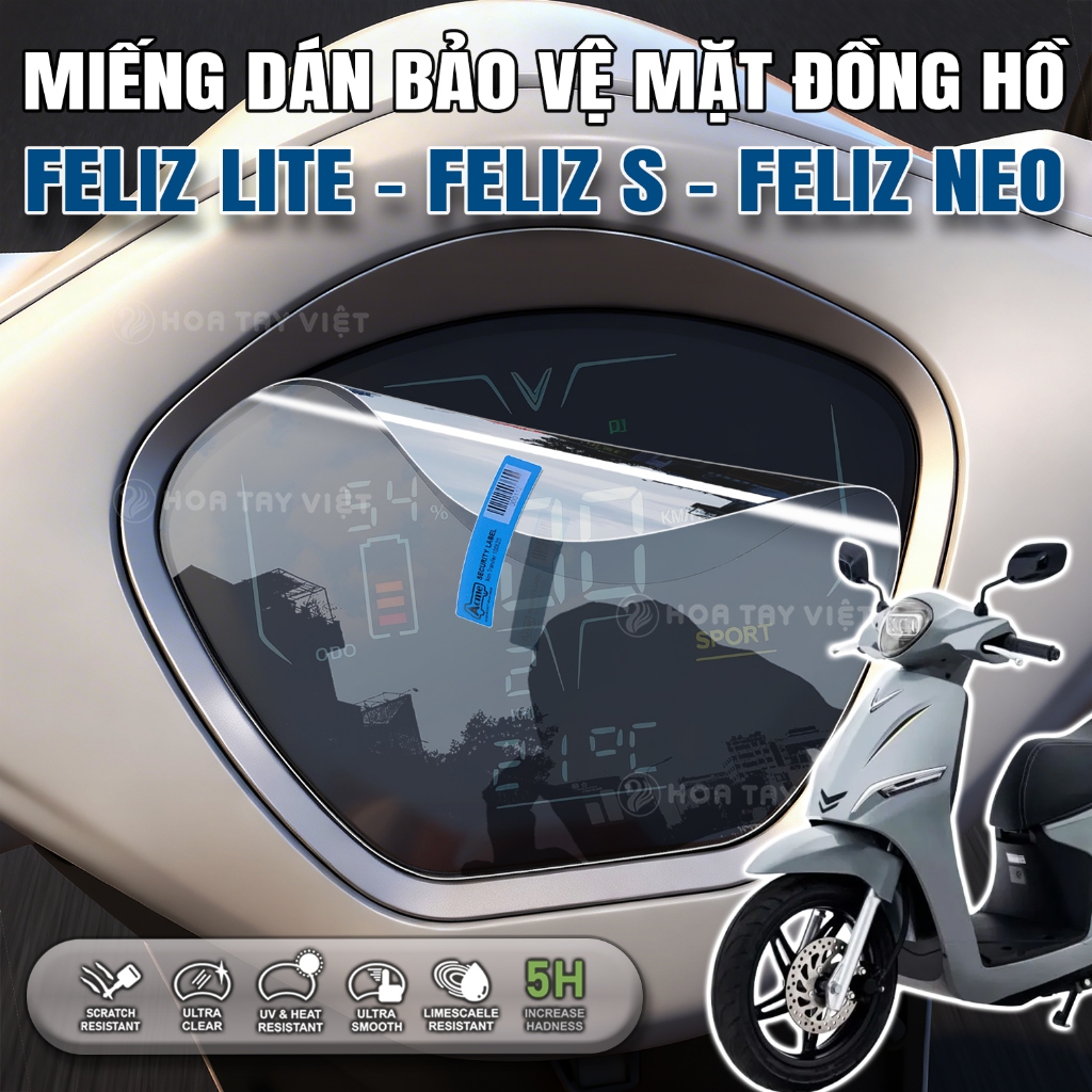 Miếng dán FELIZ chống trầy mặt đồng hồ PPF bảo vệ màn hình Vinfast FELIZ Neo - FELIZ Lite