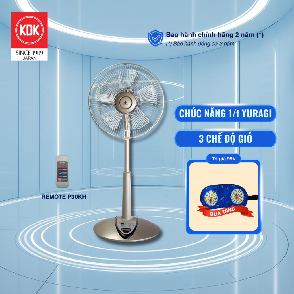 Quạt đứng lửng KDK P30KH cánh nhựa, 3 tốc độ gió, 5 cánh 30cm, bảo hành chính hãng 24 tháng