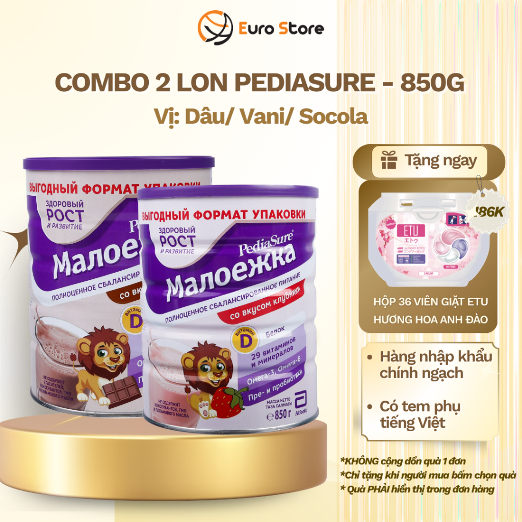 Combo 2 Lon Pediasure Nga Mamako 850g/lon