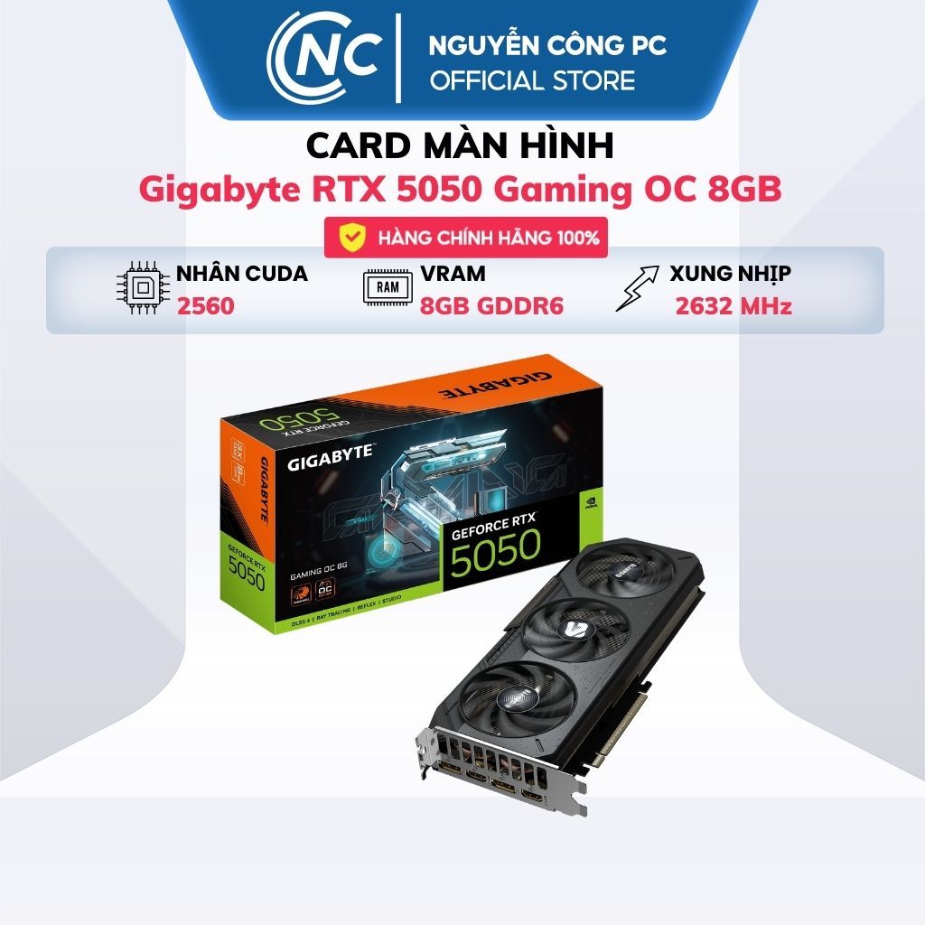 Card màn hình Gigabyte RTX 5050 Gaming OC 8GB - BH 36 tháng