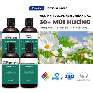 Tinh dầu thơm phòng iCHARM 50ml 100ml, tinh dầu xông phòng hương nước hoa khách sạn khử mùi hôi