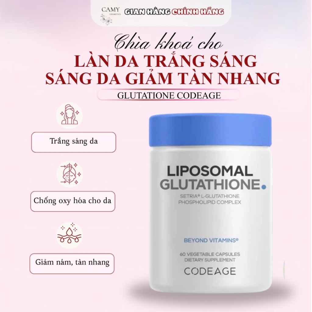[Công ty] Viên uống trắng da Codeage Liposomal Glutathione Mỹ 1000mg/ Setria L-Glutathione 500mg - 6