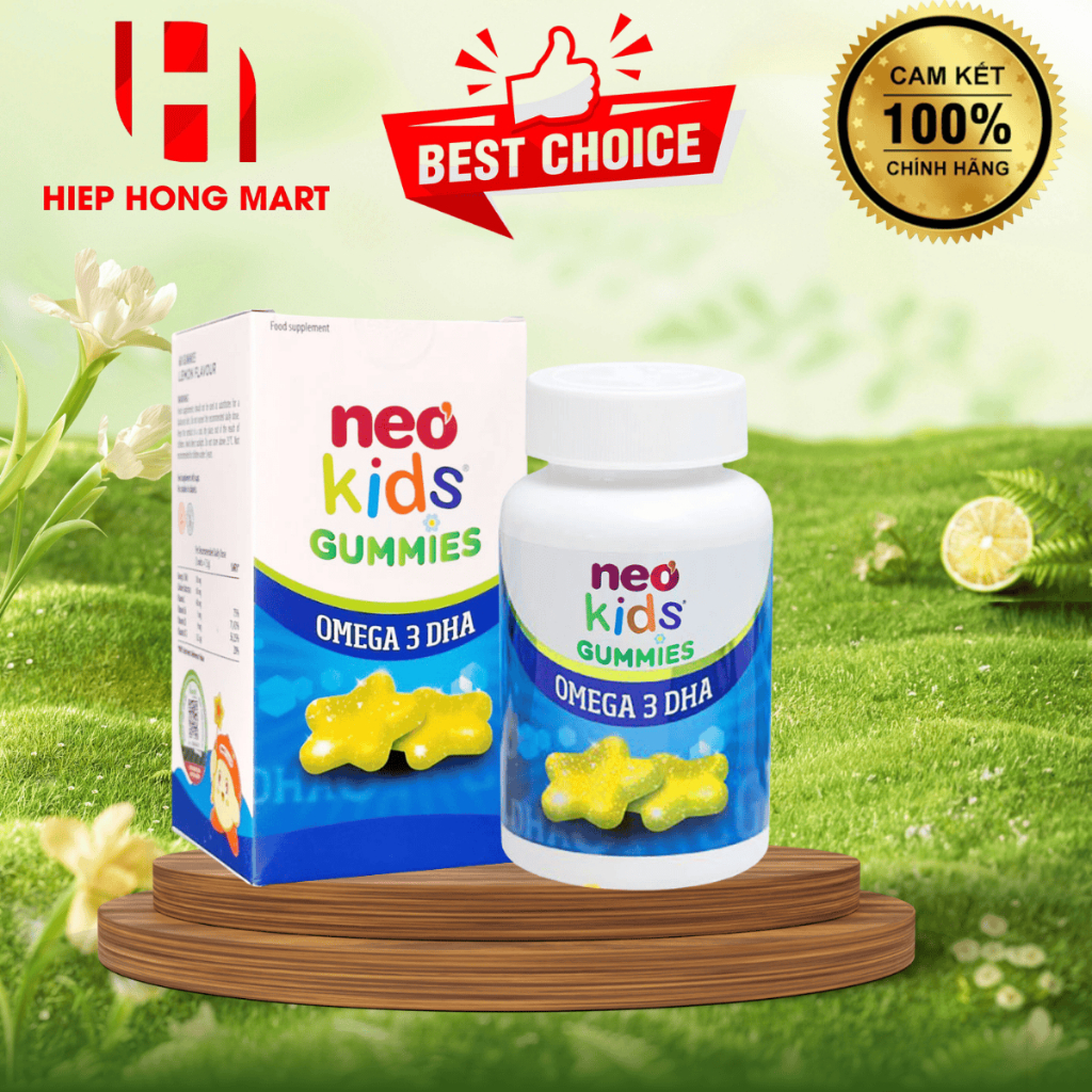 DHA Cho Bé NEO KIDS Gummies Omega 3 DHA, Cung Cấp DHA Vi Tảo Giúp Bé Thông Minh Hơn, Dạng Kẹo dẻo