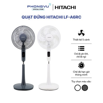 Quạt đứng Hitachi LF-A6RCGN - 55W - 3 tốc độ - Hẹn giờ 8 tiếng - Có điều khiển - Bảo hành 12 tháng