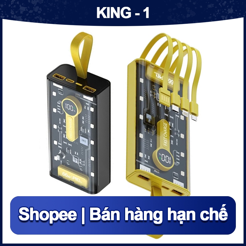 Sạc Dự Phòng 30000mah Habitek HB32, Sạc Nhanh PD 66W/20W, Pin Dung Lượng Lớn, Hiển Thị Phần Trăm Pin